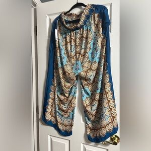 Rose & Olive Boho Chiffon Wide Leg Pants